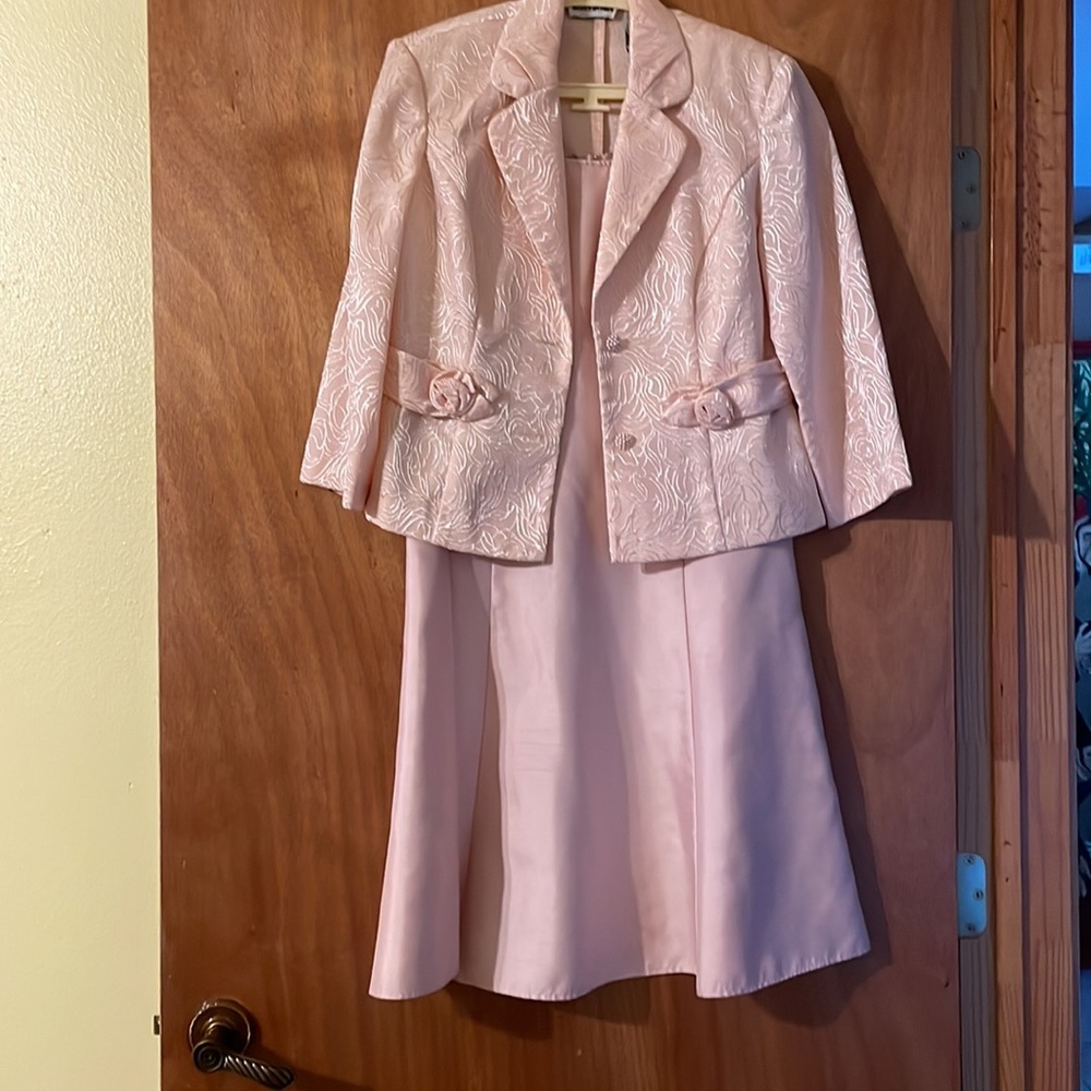 Petite Perceptions 2 piece pink / rose dress and jacket set -  (mlb)